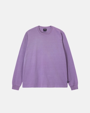 Stussy Tops & Shirts Best Price - Black Heavyweight Pigment Dyed Ls Crew